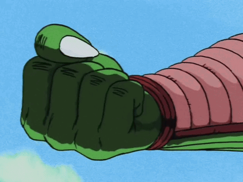 A Close Up Of A Cartoon Character 'S Fist With A Blue Background GIF