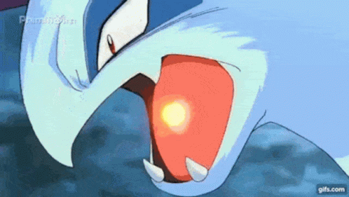 A Close Up Of A Cartoon Character 'S Mouth With A Red Tongue And A Yellow Eye . GIF
