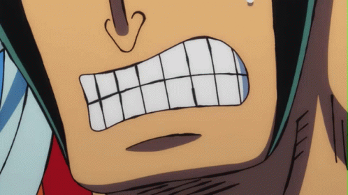 A Close Up Of A Cartoon Character 'S Mouth With A Tear Coming Out Of His Nose GIF