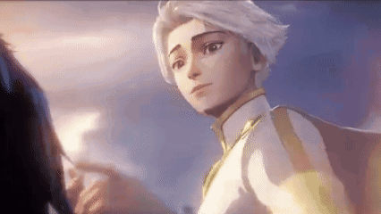 A Close Up Of A Cartoon Character Standing Next To A Person . GIF