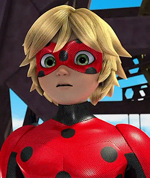 A Close Up Of A Cartoon Character Wearing A Red Costume GIF