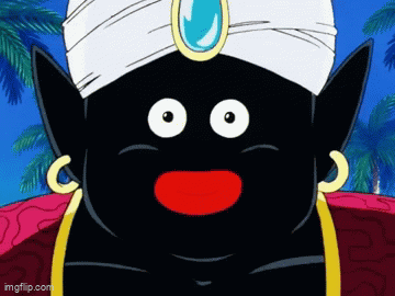 A Close Up Of A Cartoon Character Wearing A Turban And Earrings GIF