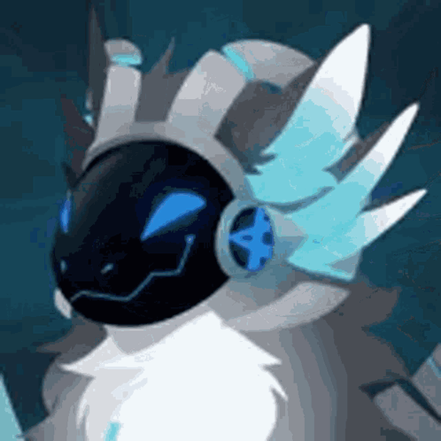 A Close Up Of A Cartoon Character Wearing Headphones . GIF