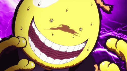 A Close Up Of A Cartoon Character With A Big Smile On His Face GIF