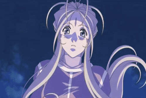 A Close Up Of A Cartoon Character With A Blue Background GIF
