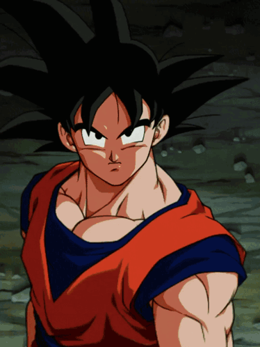A Close Up Of A Cartoon Character With A Blue Shirt On GIF