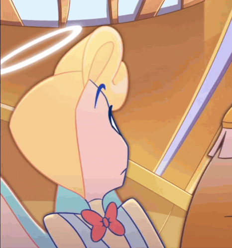 A Close Up Of A Cartoon Character With A Bow Tie GIF