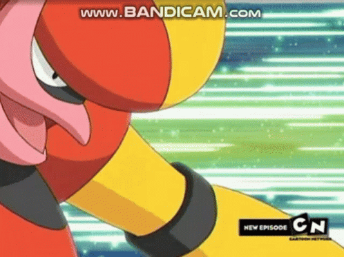 A Close Up Of A Cartoon Character With A Cn Logo On The Bottom GIF