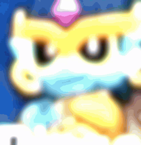A Close Up Of A Cartoon Character With A Crown On Its Head GIF