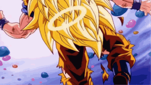 A Close Up Of A Cartoon Character With A Halo Around His Head GIF