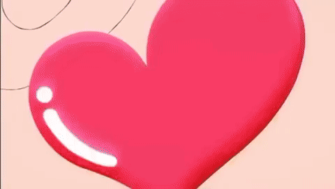 Cartoon Character With Heart On Nose And Smile GIF