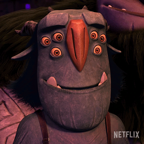 A Close Up Of A Cartoon Character With A Netflix Logo In The Corner GIF