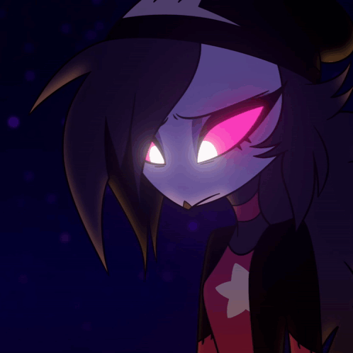 A Close Up Of A Cartoon Character With A Purple Background GIF