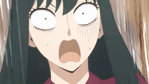 A Close Up Of A Cartoon Character With A Surprised Look On Her Face GIF