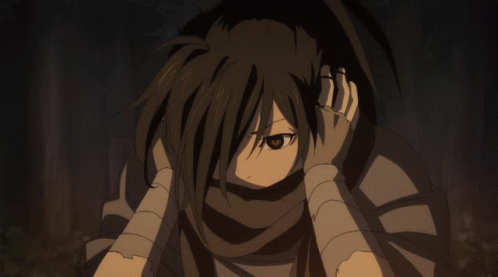 A Close Up Of A Cartoon Character With A Sword In Her Hand GIF