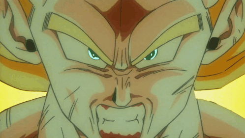 A Close Up Of A Cartoon Character With A Yellow Background GIF