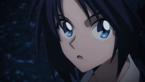 A Close Up Of A Cartoon Character With Blue Eyes GIF