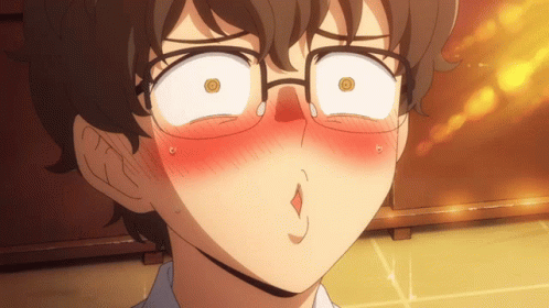 A Close Up Of A Cartoon Character With Glasses Making A Face GIF