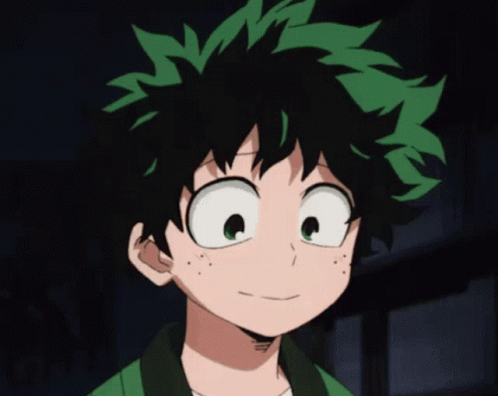 A Close Up Of A Cartoon Character With Green Hair And White Eyes GIF