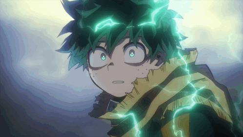 A Close Up Of A Cartoon Character With Green Hair GIF