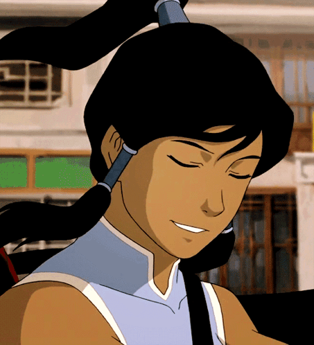 A Close Up Of A Cartoon Character With Her Eyes Closed And A Smile On Her Face GIF