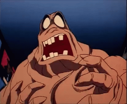 A Close Up Of A Cartoon Character With His Mouth Open . GIF