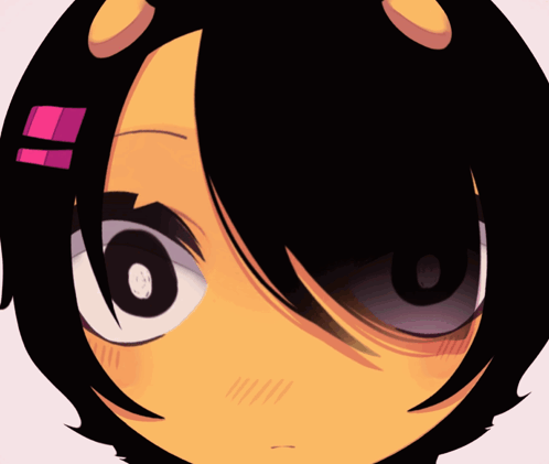 A Close Up Of A Cartoon Character With Horns GIF