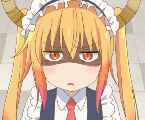 A Close Up Of A Cartoon Character With Horns GIF