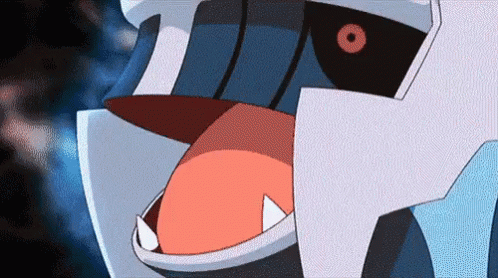 A Close Up Of A Cartoon Character With Its Mouth Open And Tongue Sticking Out . GIF