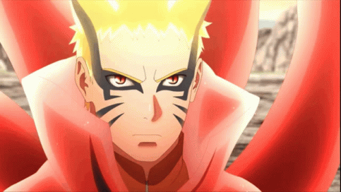 A Close Up Of A Cartoon Character With Red Eyes And Yellow Hair GIF