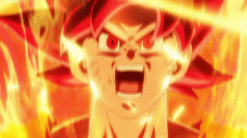 A Close Up Of A Cartoon Character With Red Hair And A Yellow Background GIF