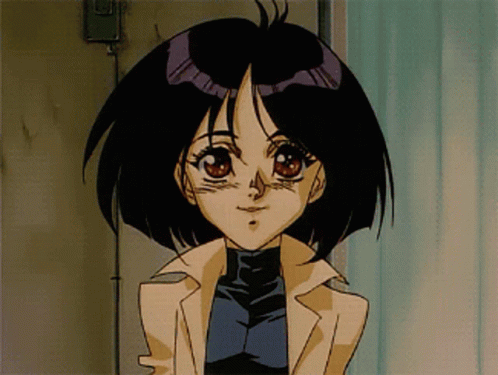 A Close Up Of A Cartoon Character With Short Hair GIF