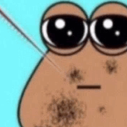 A Close Up Of A Cartoon Character With Sunglasses And A Needle In Its Eye . GIF