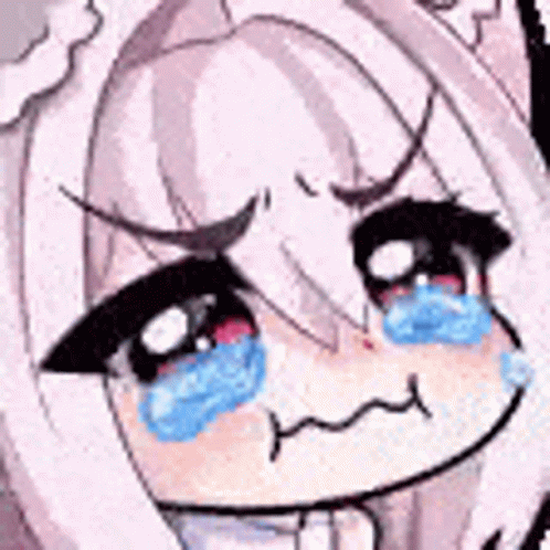 A Close Up Of A Cartoon Character With Tears In Her Eyes . GIF