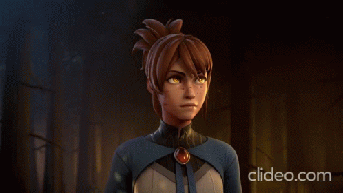 A Close Up Of A Cartoon Character With The Website Clideo.com In The Background GIF