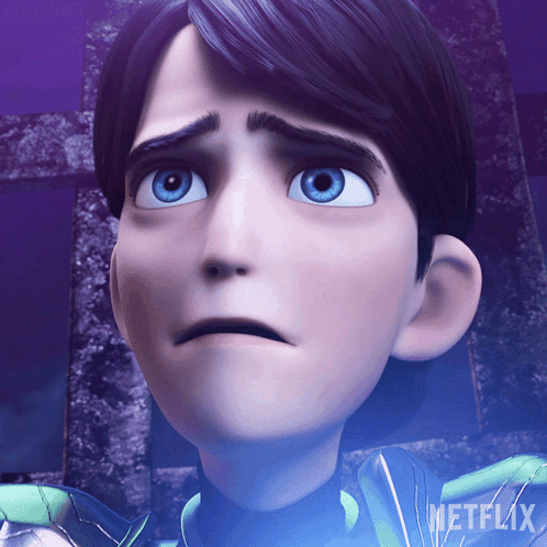 A Close Up Of A Cartoon Character With The Word Netflix On The Bottom GIF