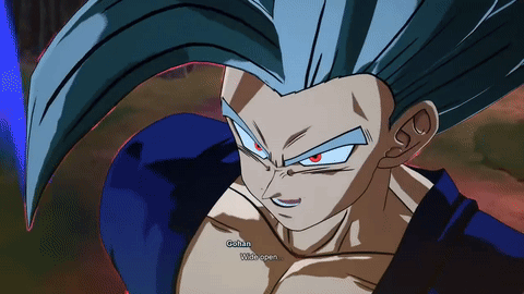 A Close Up Of A Cartoon Character With The Words Gohan Written Below Him GIF