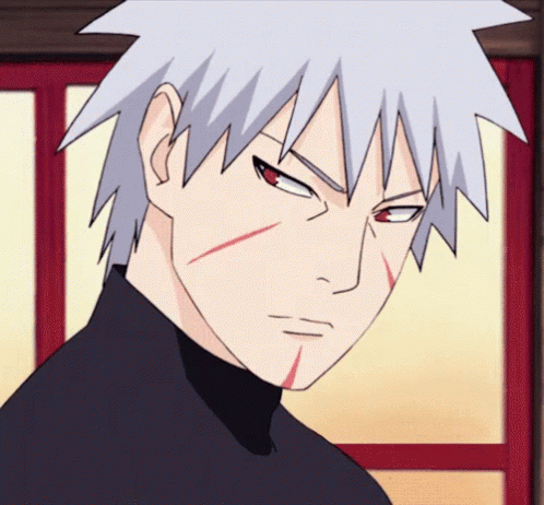 A Close Up Of A Cartoon Character With White Hair GIF