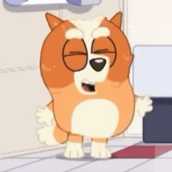 A Close Up Of A Cartoon Dog With Its Eyes Closed Standing Next To A Box . GIF