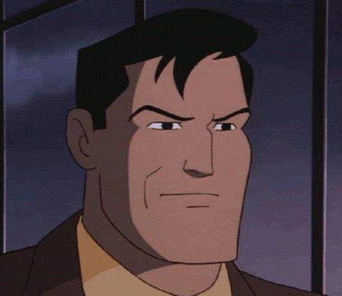 A Close Up Of A Cartoon Man 'S Face With A Serious Look On His Face GIF