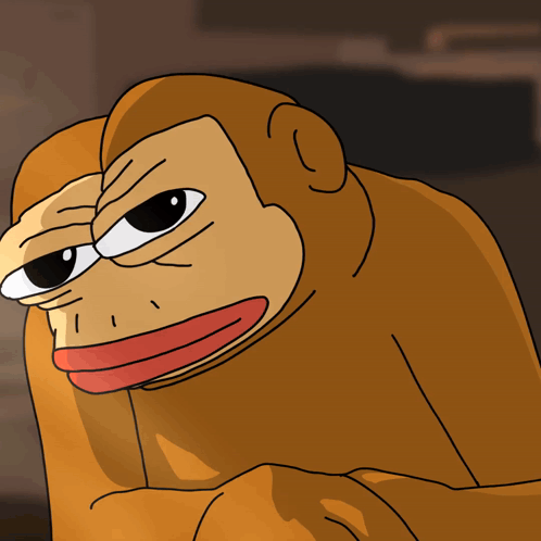 A Close Up Of A Cartoon Monkey With A Red Face GIF