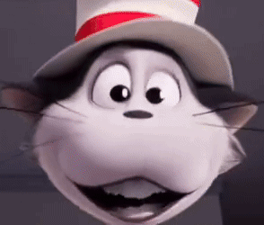 A Close Up Of A Cat In The Hat 'S Face GIF