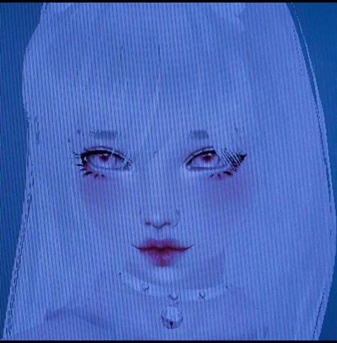 A Close Up Of A Cat 'S Face In A Blue Screen GIF