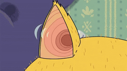 A Close Up Of A Cat 'S Tail With A Crescent Moon On It . GIF