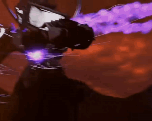 a close up of a cat with purple smoke coming out of its mouth