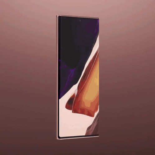 A Close Up Of A Cell Phone With A Purple And Orange Background GIF