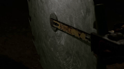 A Close Up Of A Chainsaw With The Word Bernice On It GIF