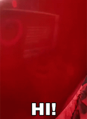 A Close Up Of A Clown With A Red Balloon And The Words Hi ! GIF