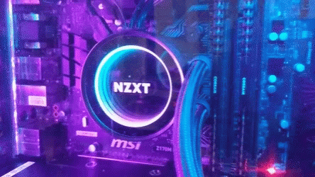 A Close Up Of A Computer With A Nzxt Logo On It GIF
