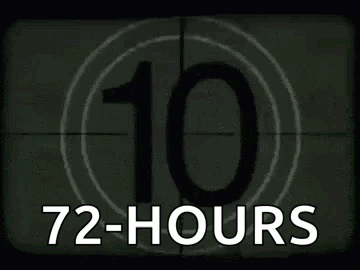 A Close Up Of A Countdown Clock With The Words `` 72 Hours '' On It . GIF